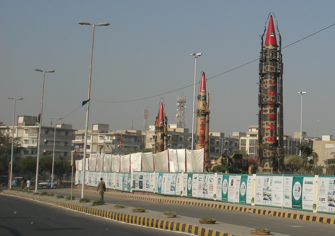 A Hatf V Ghauri intermediate range ballistic missile on display at IDEAS 2008 in Karachi